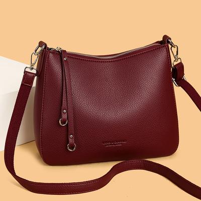 Middle-Aged Mother Bag Solid Color Vintage Shoulder Bag Women's Crossbody Bag