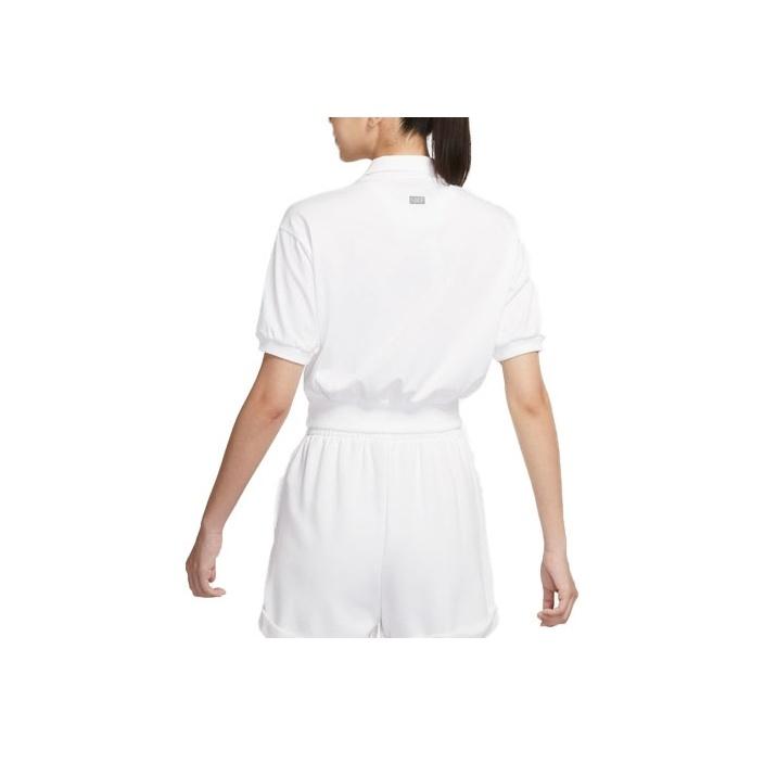 Nike Solid Color Casual Waist Short Sleeve Drop Shoulder T-Shirt Women Tops White CZ8223-100