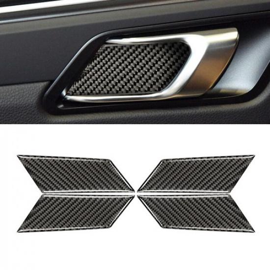 4Pcs Carbon Fiber Car Interior Door Handle Bowl Cover for Porsche Macan 2014-21
