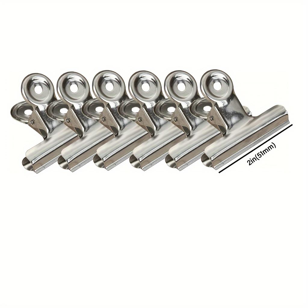 6pcs Food Bag Sealing Clips, Reusable Heavy Duty Stainless Steel Clips, Multipurpose Air Tight Seal Clip, Home Accessories