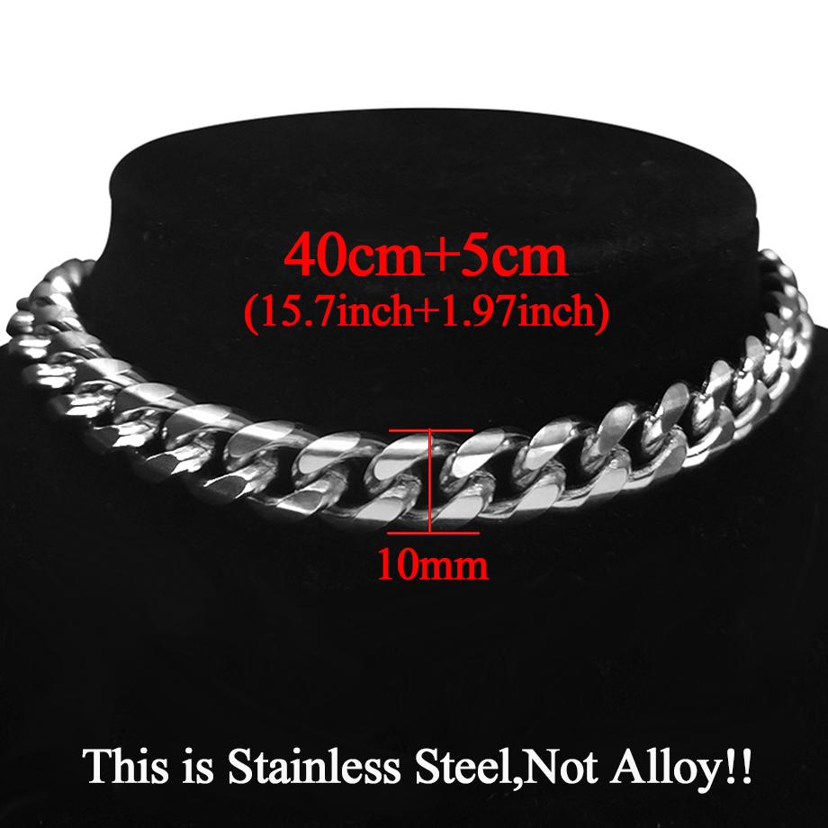 Men`s Thick Cuban Link Choker Necklaces