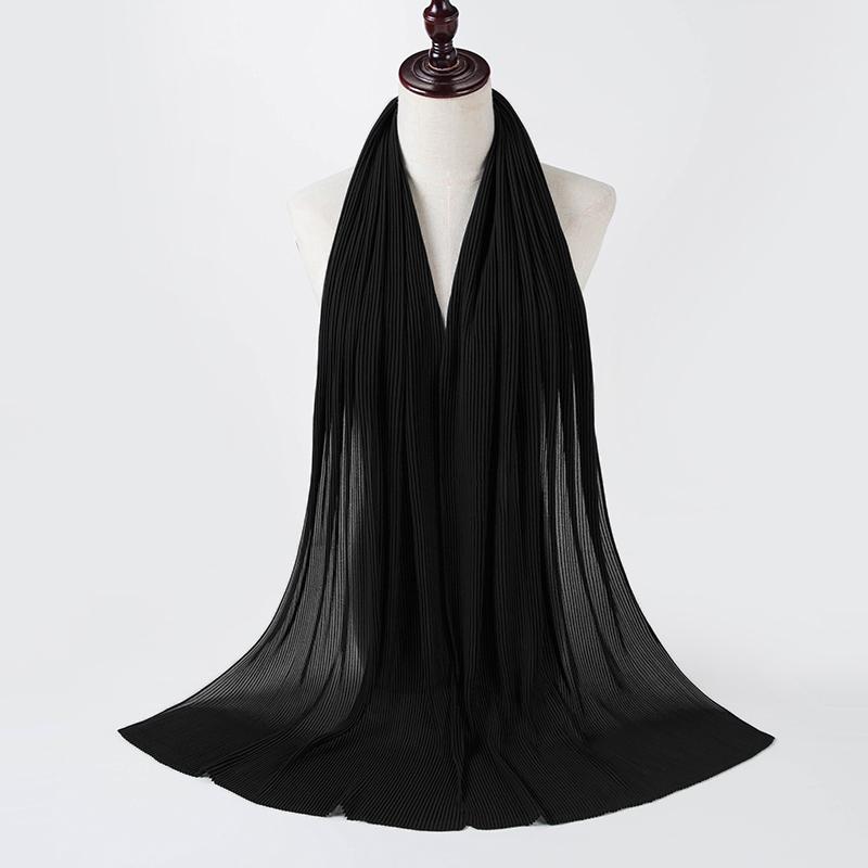 Muslim Pearl Chiffon High Quality Mini Pleated Chiffon Hijab Muslim Shawl For Women Hijab Scarf