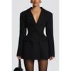 Einfarbiger Langarm Revers Schmal Geschnittener Blazer Strickjacke Mantel Für Europäische Amerikanische Frauen Lässige Elegante Oberbekleidung
