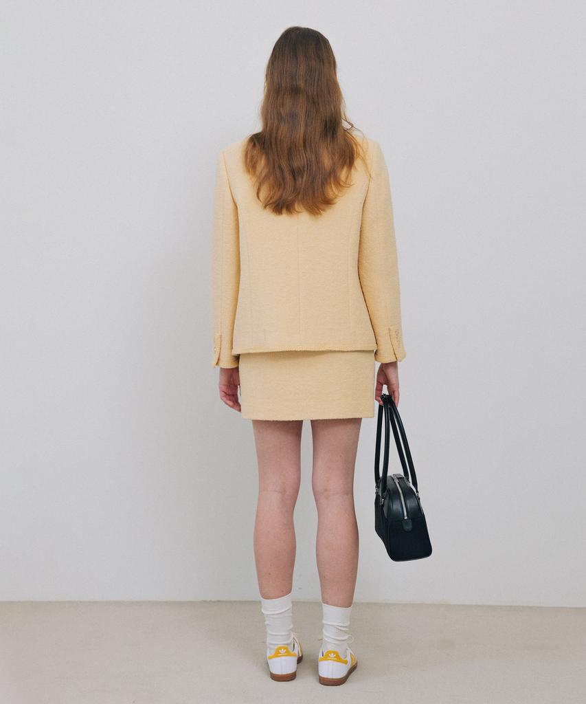 Tudument Boucle Tweed Mini Skirt Butter