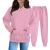 Women's Solid Color Sweatshirt Set (sweatshirt + Sweatpants)