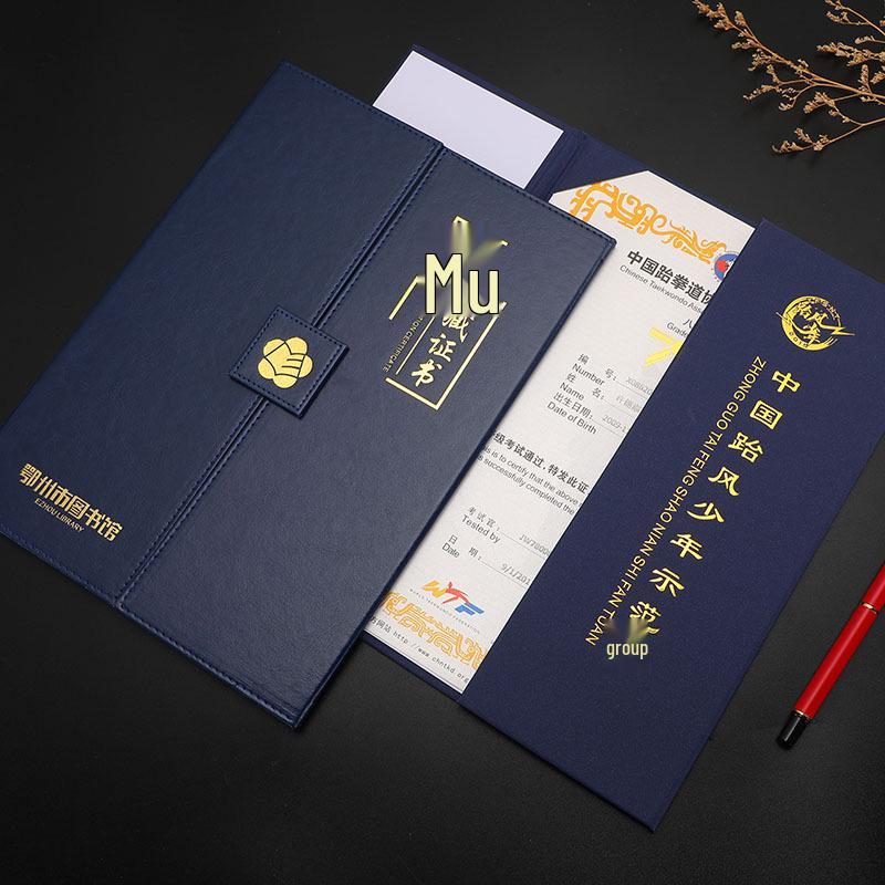 European Leather & Paper Tri-Fold Certificate Holder for Honors, Graduation, Awards & Appointments