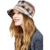 Karierte Tartan Eimerhüte Für Damen Vintage Rollbare Fischer Sonnenkappe