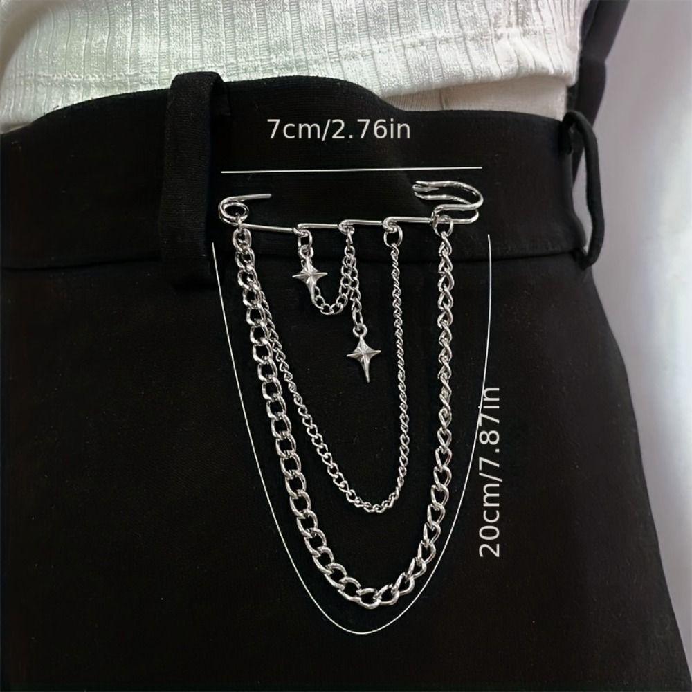 Tassel Pendant Cardigan Clip Multi-layer Brooch Jewelry Y2K Sweater Collar Clip  Women