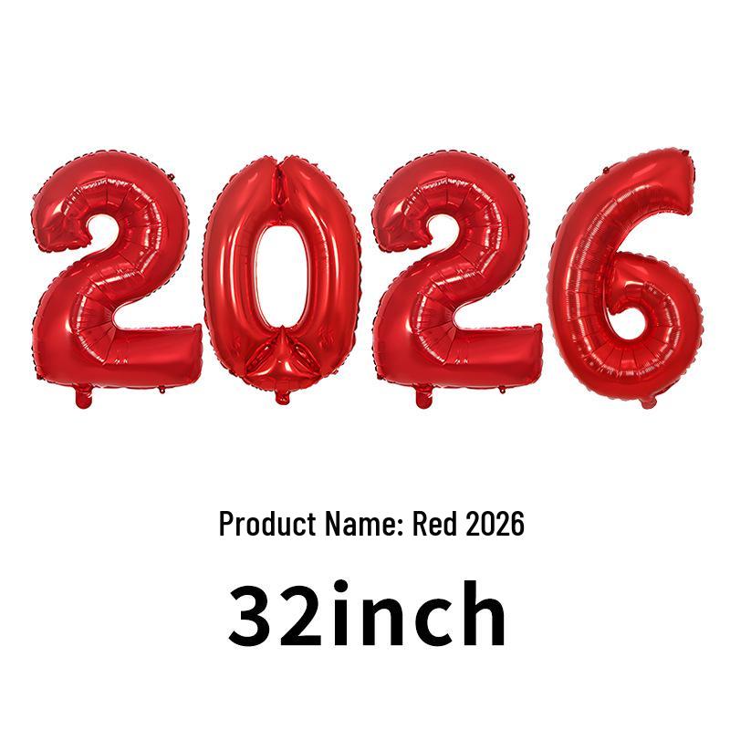 2026 Large Foil Number Balloons Set: 32'' & 40'' for New Year's Celebrations
