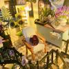 DIY Wooden Doll House Garden Model 3D Puzzle  Assemble Building Kits Toys Home Bedroom Decoration With LED Lights Dollhouse Gift