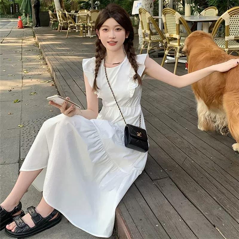 Summer Xiaofei Sleeve Loose Version Princess Dress New Sweet Temperament Meat Cover Dress French High-end Long Skirt