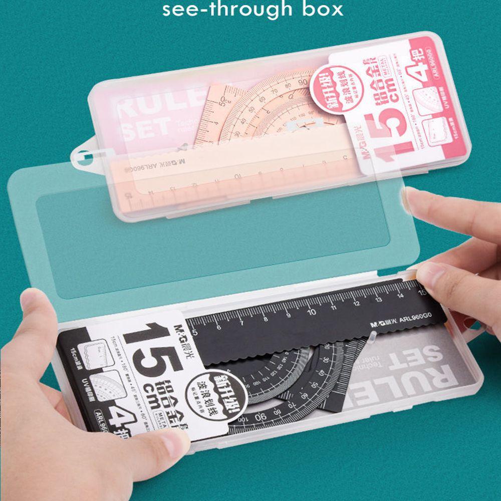 Maths Geometry Drafting Supplies Aluminium Ruler Set Examination Stationery Metal Rulers