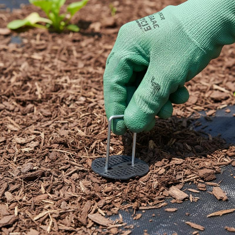 U Shaped Galvanized Garden Staples 100PCS with Pads Heavy Duty Metal Stakes for Tubing Fixing Landscape Fencing Cloth Anchoring