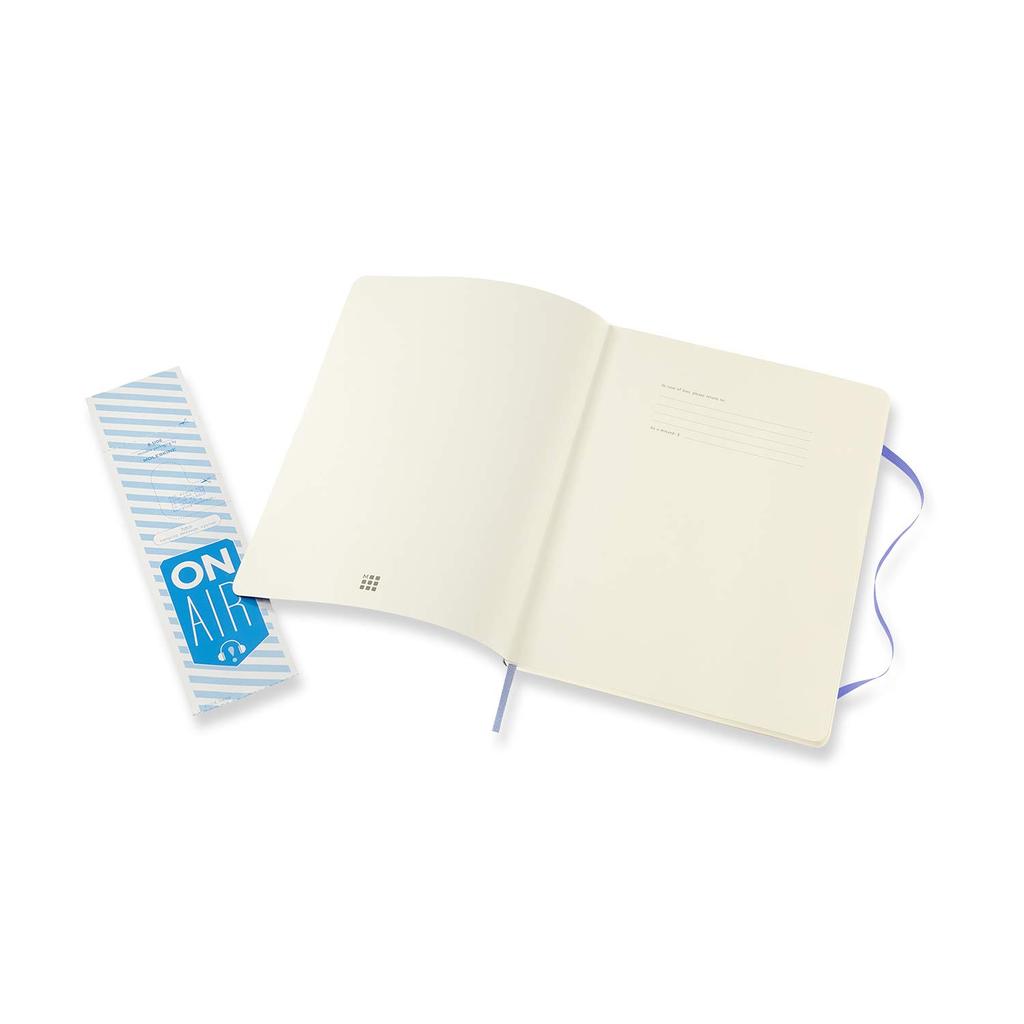 Moleskine Notebook Classic Notebook Soft Cover Plain XL Size wide x 25cm Hydration Blue QP623B42 (19cm long)