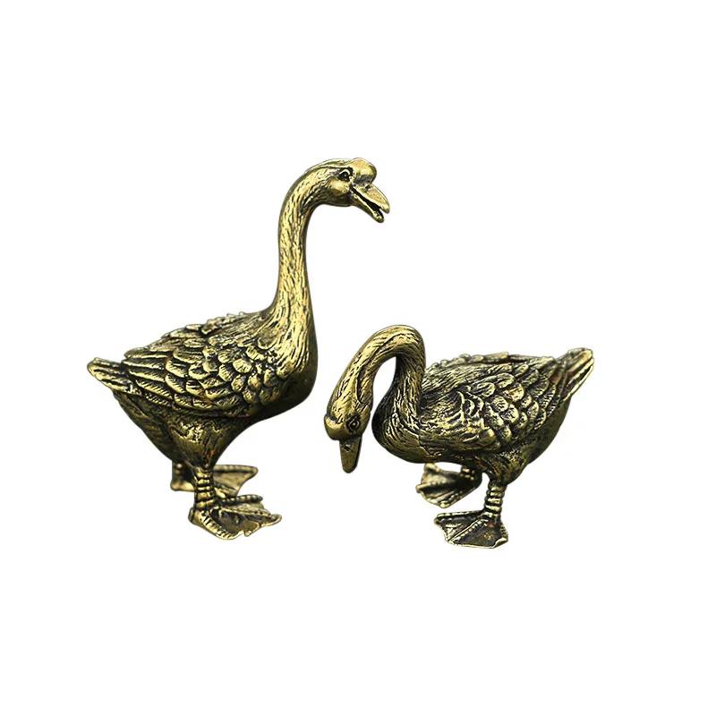 

2шт/комплект медные фигурки гусей, украшения для дома, латунные поделки, гостиная, стол, чай, питомец, пастораль, животное, садовый декор, миниатюры