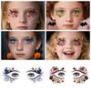 Pumpkin Ghost Skull Halloween Face Tattoo Cartoon Halloween Bat Face Stickers  Enhance Atmosphere