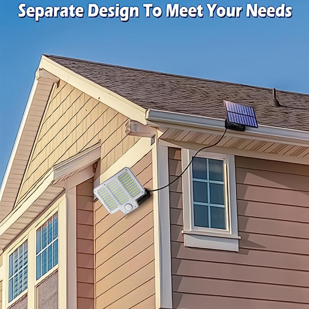 Outdoor Split Solar Lamp 210LED Wall Light with Motion Sensor 3 Modes Floodlight Remote Control for Patio Garage Wall Lamps
