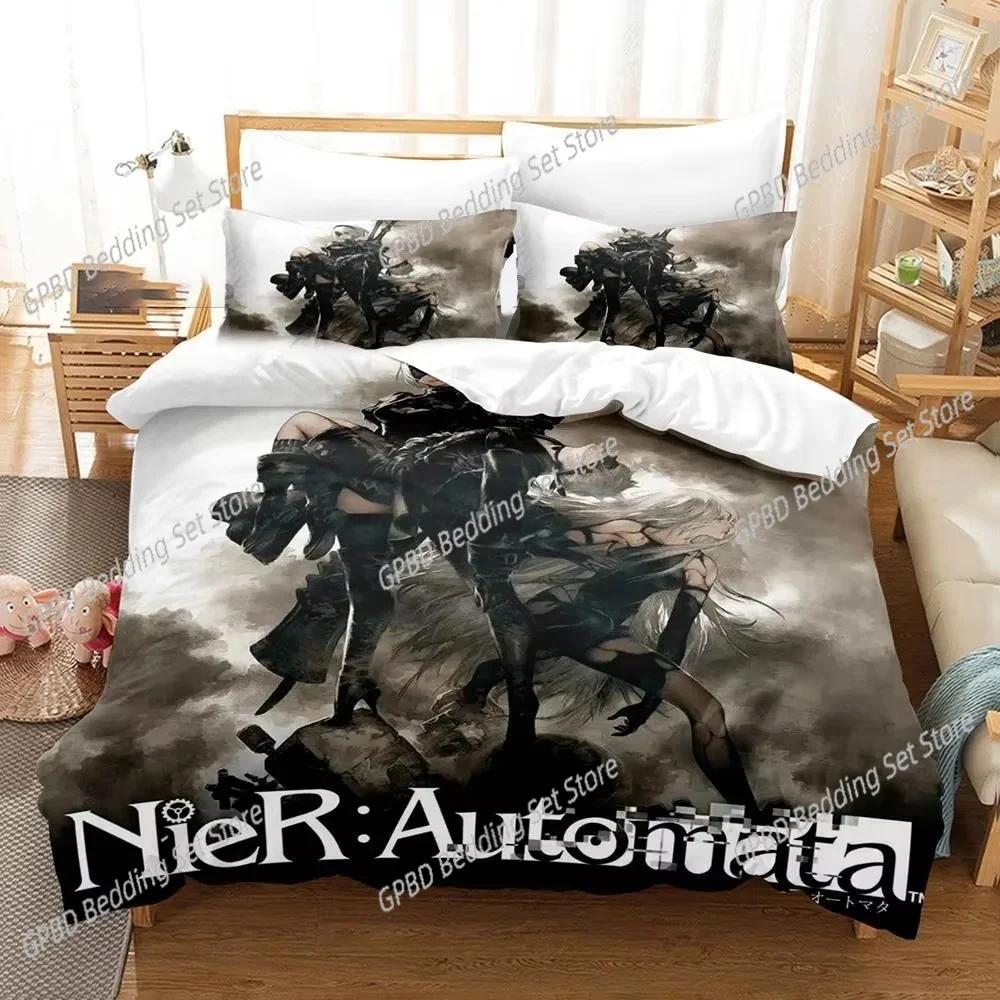 Game NieR Automata YoRHa No.2 Type B 2B 3D NEW Duvet Cover Pillowcase Bedding Set Adult Boy Girl Bedroom Decoration Double Large
