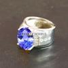 Tanzanite Oval Cut Gemstone With 925 Sterling Silver Ring For Men's #B667 JL375688146923