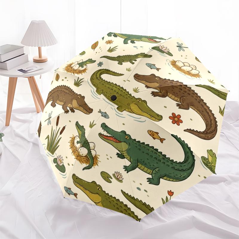 1 Pezzo Ombrello Pieghevole Automatico - Fantasia Animali Carini, Design Portatile e Pieghevole con 8 Stecche, Regali di Natale e Compleanno