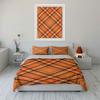 Orange plaid check pattern. Bedding sets Duvet cover sets Duvet covers Pillowcases(1* Duvet Cover 2* Pillowcases without duvet insert)