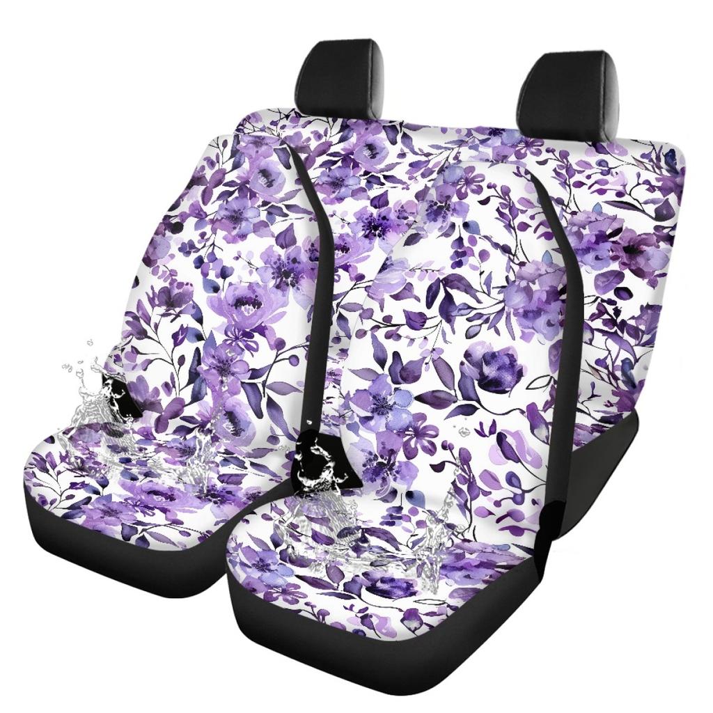 Car Seat Covers Universal Fit Digital Print Abstract Patterns Waterproof Airbag Compatible Front Rear Seat Protectors Full Set