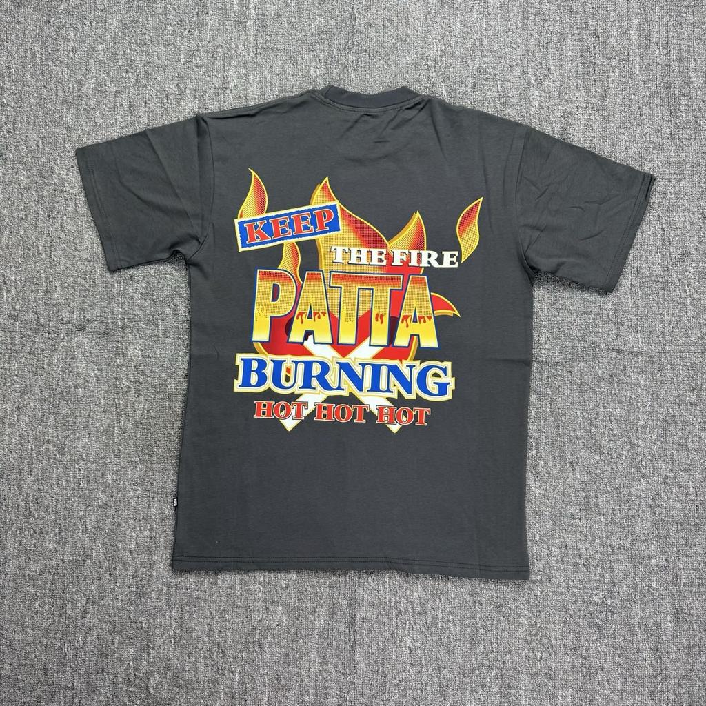 Amerikanische grenzüberschreitende trendige Marke PATTA Designgefühl Buchstabendruck Kurzarm-T-Shirt Herren- und Damen-Trendmarke Vielseitiges lockeres Oberteil