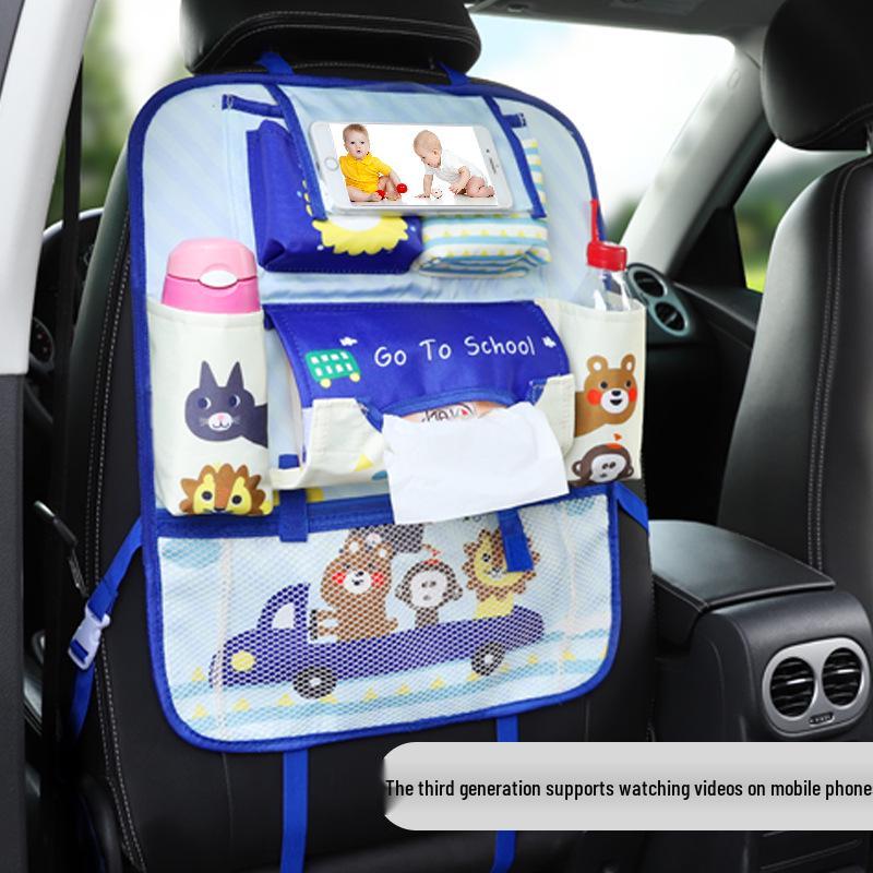 Children's Multifunctional Car Seat Organizer with Touch Screen Compartment