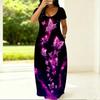 Curvy Women Round Neck Short Sleeve Dress Light Loose Outfit For Summer Daily Life
