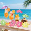 Haundry Cocktail Drink Umbrella Picks, 25pcs Cocktail Umbrellas for Drinks, Mini Hibiscus Paper Drink Umbrellas Toothpicks for Luau Parasols Tropical
