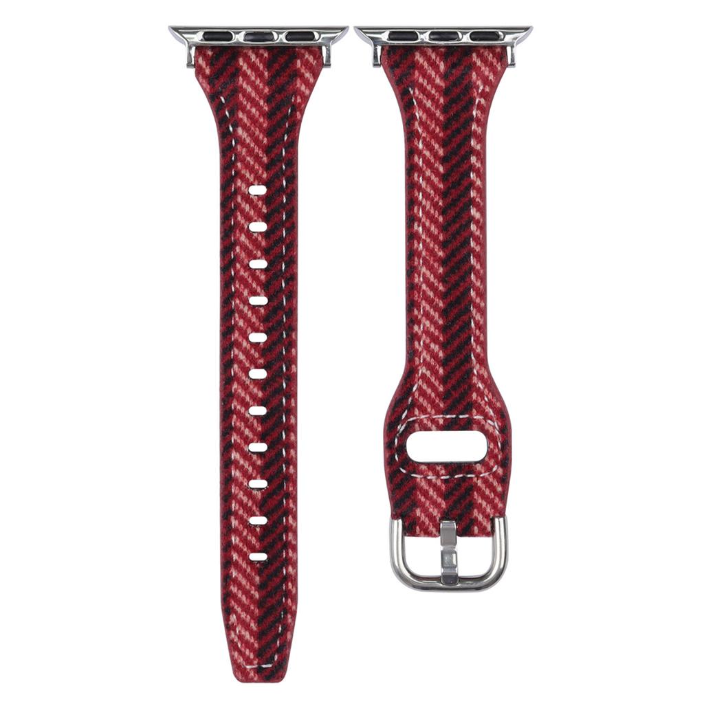 Wełniany + Skórzany Pasek w Stylu Świątecznym do Apple Watch Ultra 3 2 1 49mm / Seria 11 10 46mm / 9 8 7 45mm / SE3 SE2 SE 6 5 4 44mm / 3 2 1 42mm Pasek do Zegarka