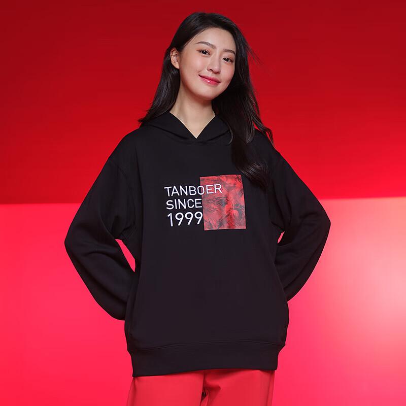 Tanboer Unisex New Year Print Hooded Sweatshirt TB4150506