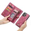 Flip Case for iPhone 16 Pro Max Leather Wallet Case 2 In 1 Detachable Multi Card Holder With Zipper Pocket Cash Slot and Hand Strap