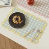Checkered Frill Edge Placemat for Kitchen and Dining Table Decor Diatom Mud Kitchen Desktop Decoration
