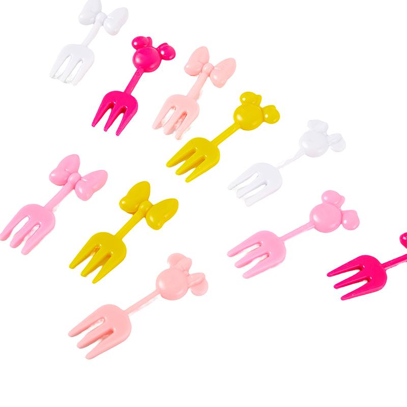 10ks Mini kreslený film Vidlička na ovoce Dětská Svačina Dort Dezert Párátko Bento Obědy Party Dekorace Vidlička na ovoce