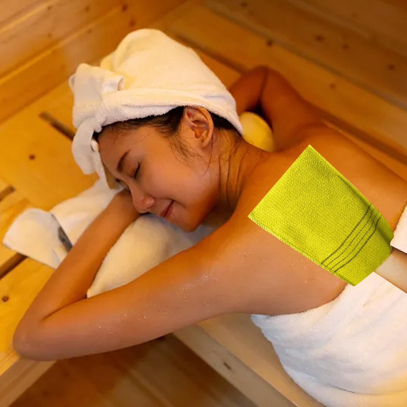 Sauna Towel Coarse Green Flat Mouth Single Coarse Sand Bath Towel Gloves Double-Sided Cotton Exfoliating Body Cleaning