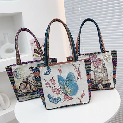 Canvas Bag Female Ethnic Style, Retro Handbag Cell Phone Bag, New Tide Wind Women's Bag Handbag, Mother's Day Gift for Mom