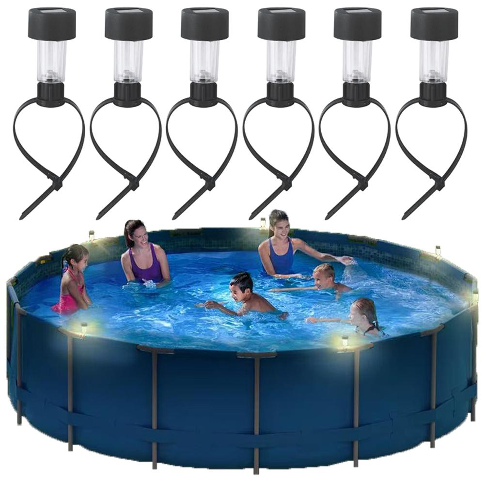 

6 Pack Pool Enclosure Lighting Decor IP44 Waterproof Solar Lights Outdoor Fence Decor Warm Light for Framed Above Ground Pools China Mainland