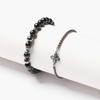 Jbans Classic Antique Twist Cross 1215 Ring 8 Silver Keystone 1229 Bracelet Set (C2503-Se443_Bk)