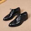 Men's Youth Pointed Leather Shoes: British Formal Wedding & Casual Lace-Up Style