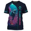 T-shirt da Subacquea con Stampa Integrale per Uomo Donna Estate Manica Corta Magliette Oversize Abbigliamento Magliette Club di Subacquea Uomo