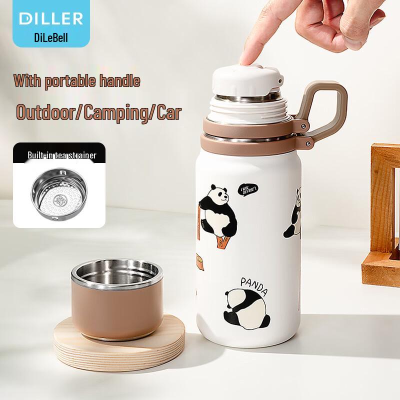 Dillerbell Outdoor Camping Panda Insulated Bottle