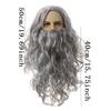 Christmas Performance Wig Jesus Magician Wizard Cosplay Wig Men's Halloween Party Stage Wig 