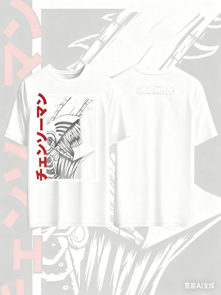 Chainsaw Man Anime Printed Pure Cotton Tshirt for Men and Women Casual Fashion Oversized Summer Anime Peripheral Clothing