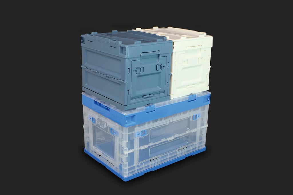 Special Parts Takegawa (TAKEGAWA) Foldable Container 50L Clear Blue 08-01-0203