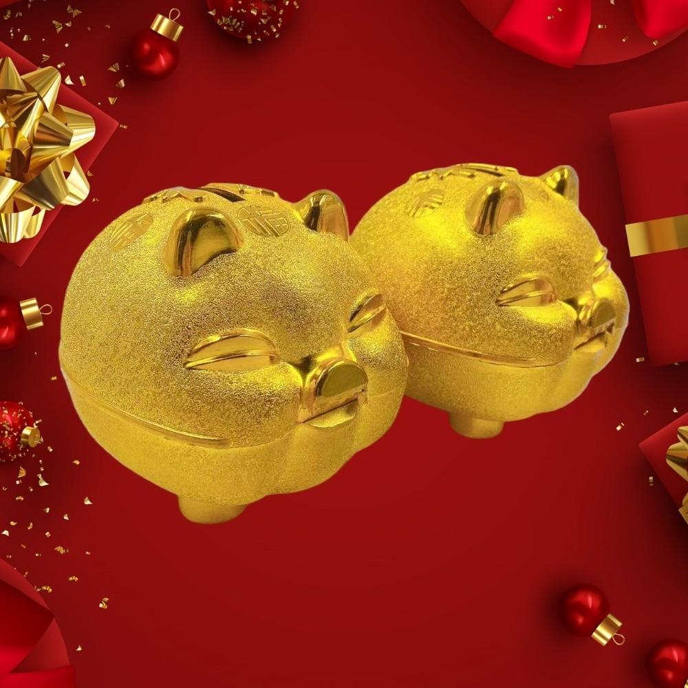 Animal Pig Money Jar Gold Pig Coin Saving Box Decorative Pig Plastic Piggy Bank  Festive Occasions