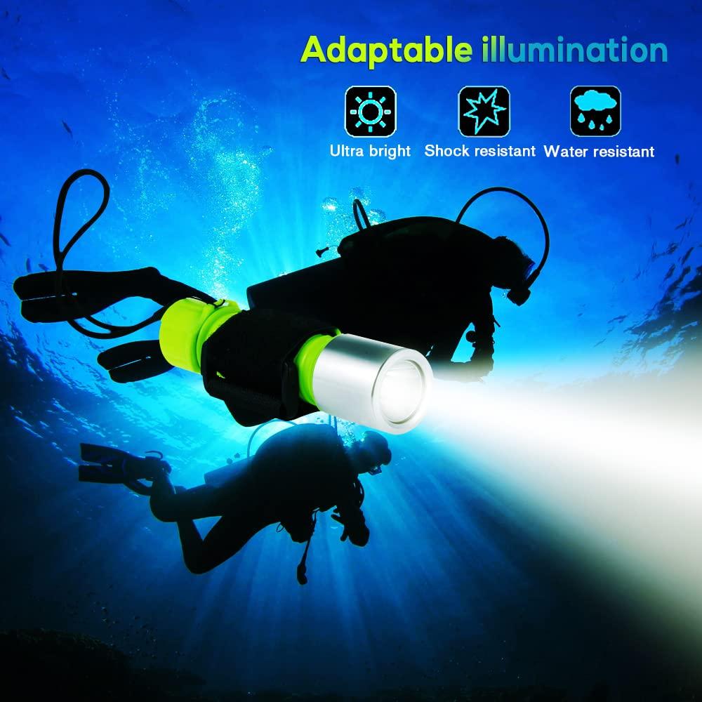 BlueFire Diving Light 1100LM IPX8 Waterproof LED Light Underwater Flashlight