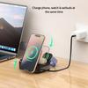 8 in 1 Magnetic Wireless Charger Retractable USB-C Cable RGB Ambient Light Alarm Clock Multi-Device Desk Station