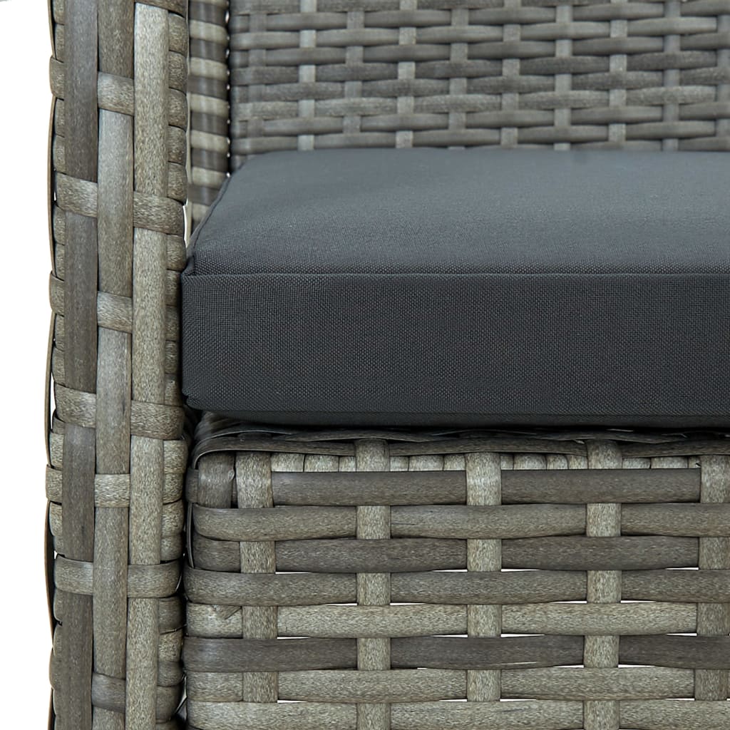 Garden Chair with Cushion Poly Rattan Gray