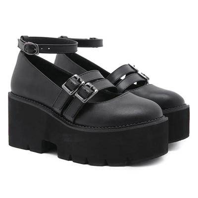 Chaussures simples rétro simples à talons de 8cm, petites chaussures en cuir Lolita de Style japonais, chaussures tendance pour femmes LHX